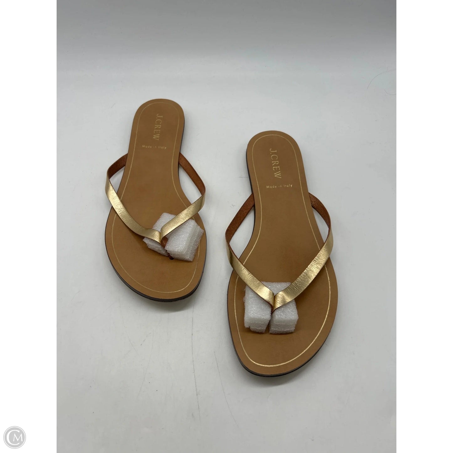 Sandals Flip Flops By J. Crew In Gold, Size: 9