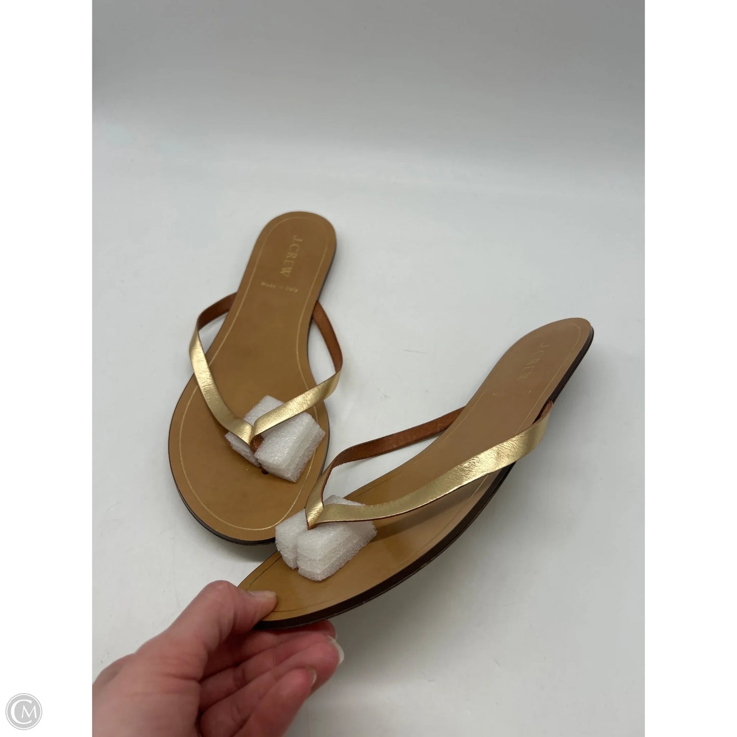 Sandals Flip Flops By J. Crew In Gold, Size: 9