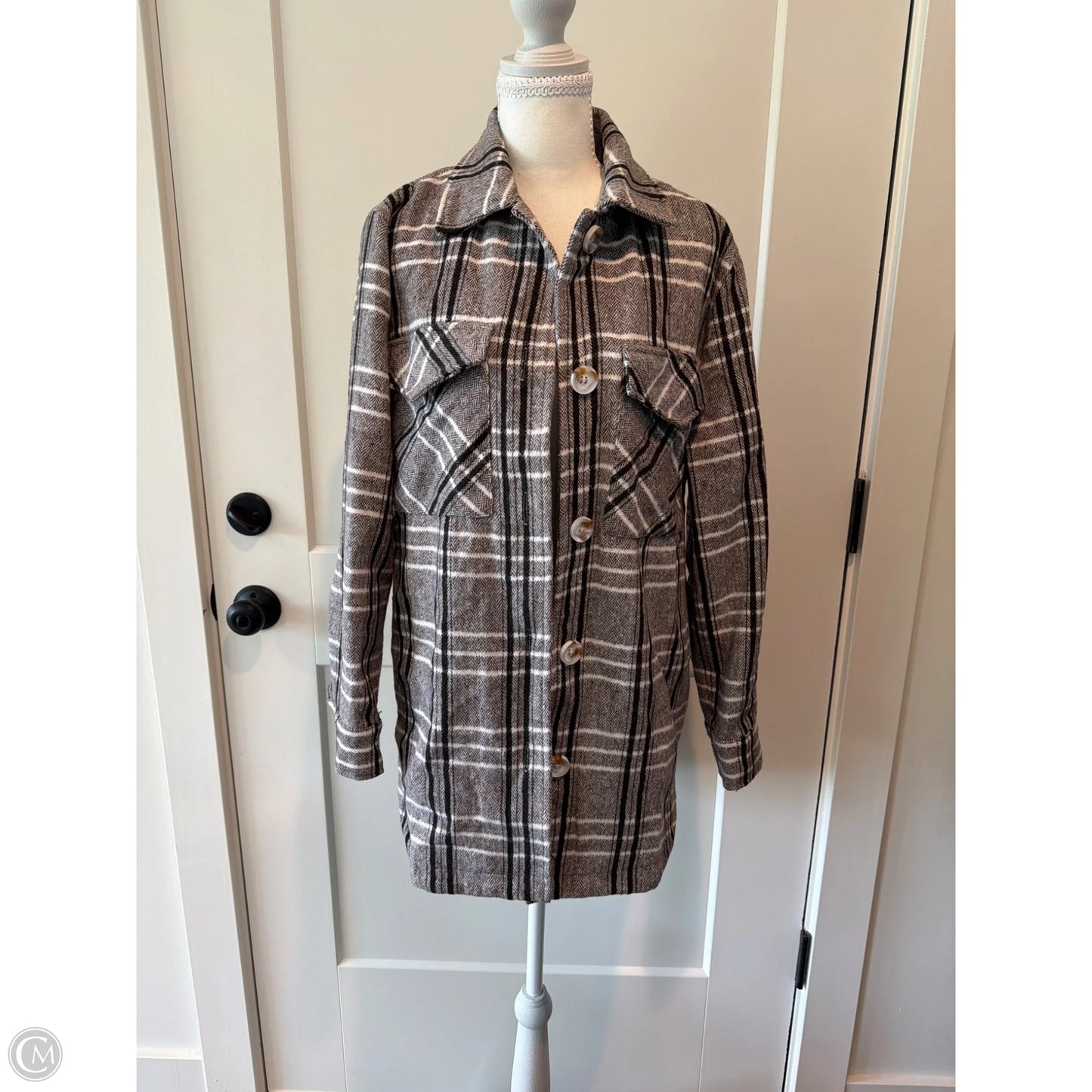 Jacket Shirt By Ellison In Grey, Size: S
