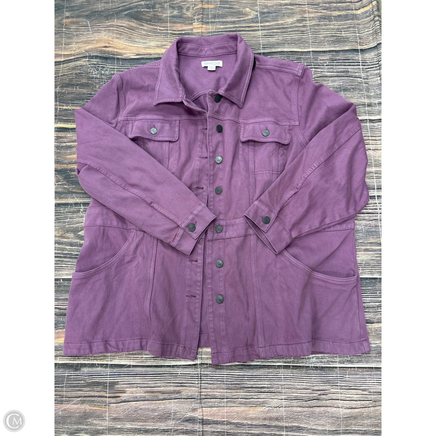 Jacket Denim By Coldwater Creek In Purple Denim, Size: 3x