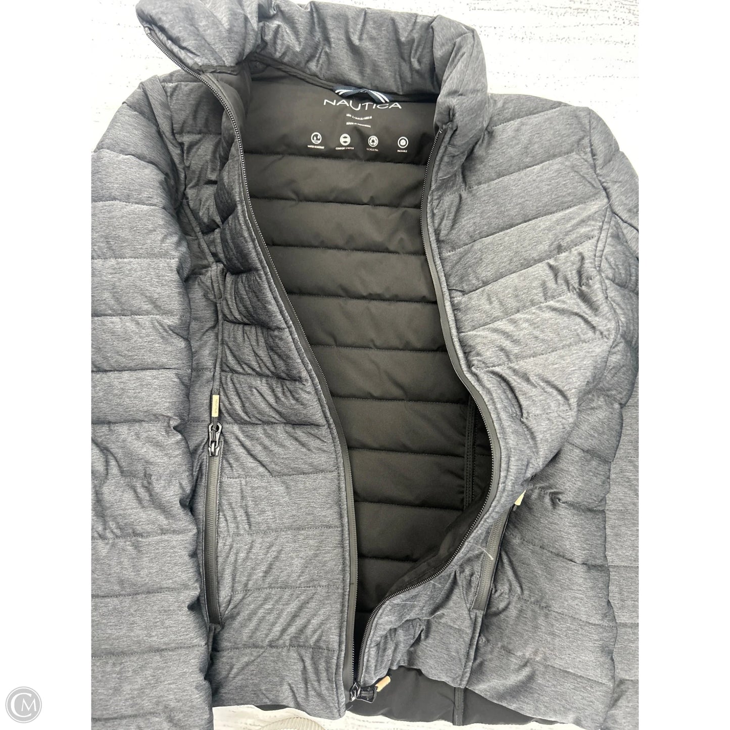Coat Puffer & Quilted By Nautica In Grey, Size: S