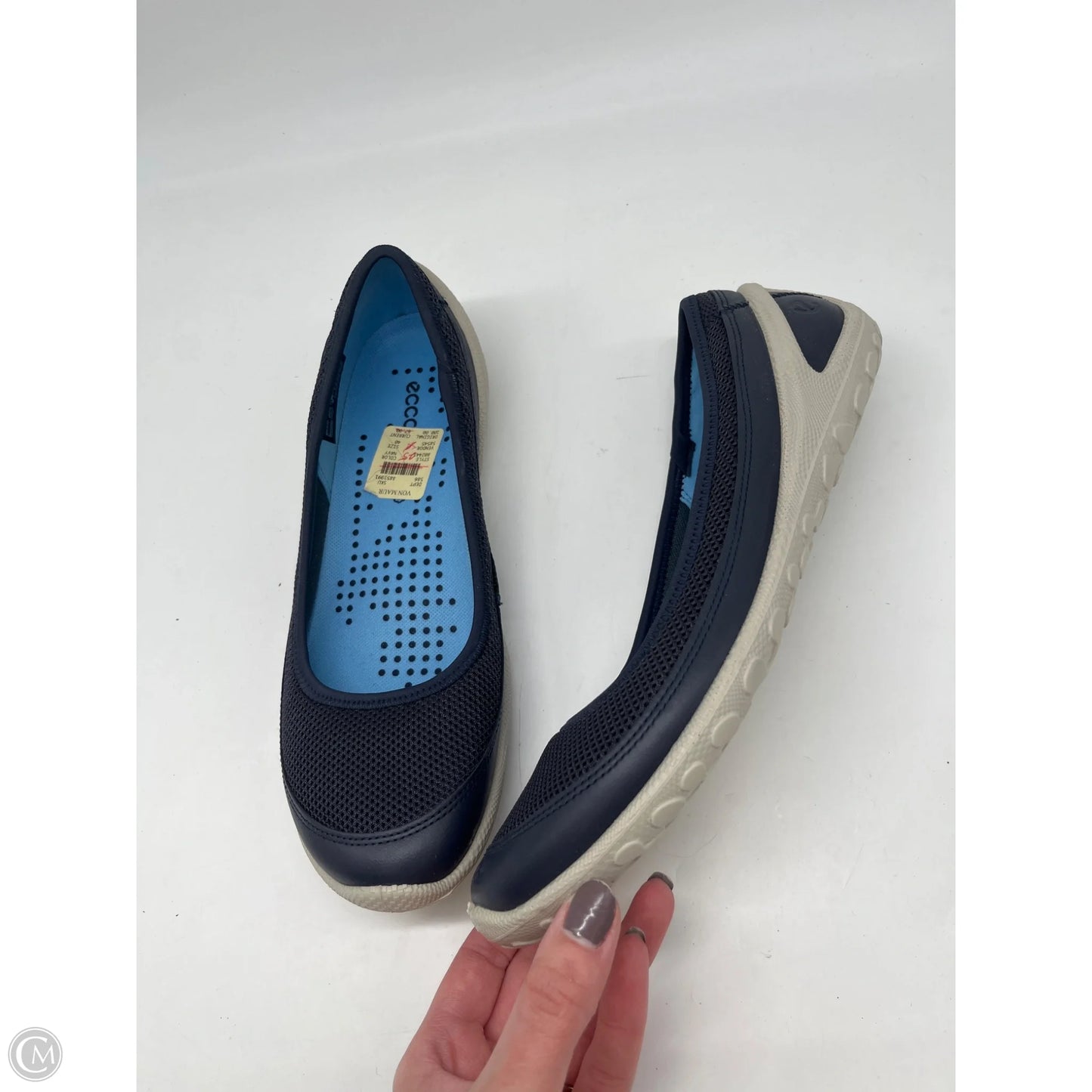 Shoes Flats By Ecco In Blue, Size: 10