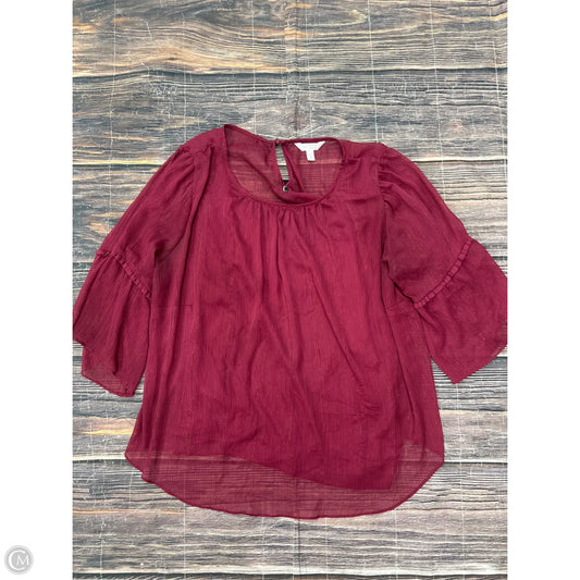 Top 3/4 Sleeve By Lc Lauren Conrad In Red, Size: 2x