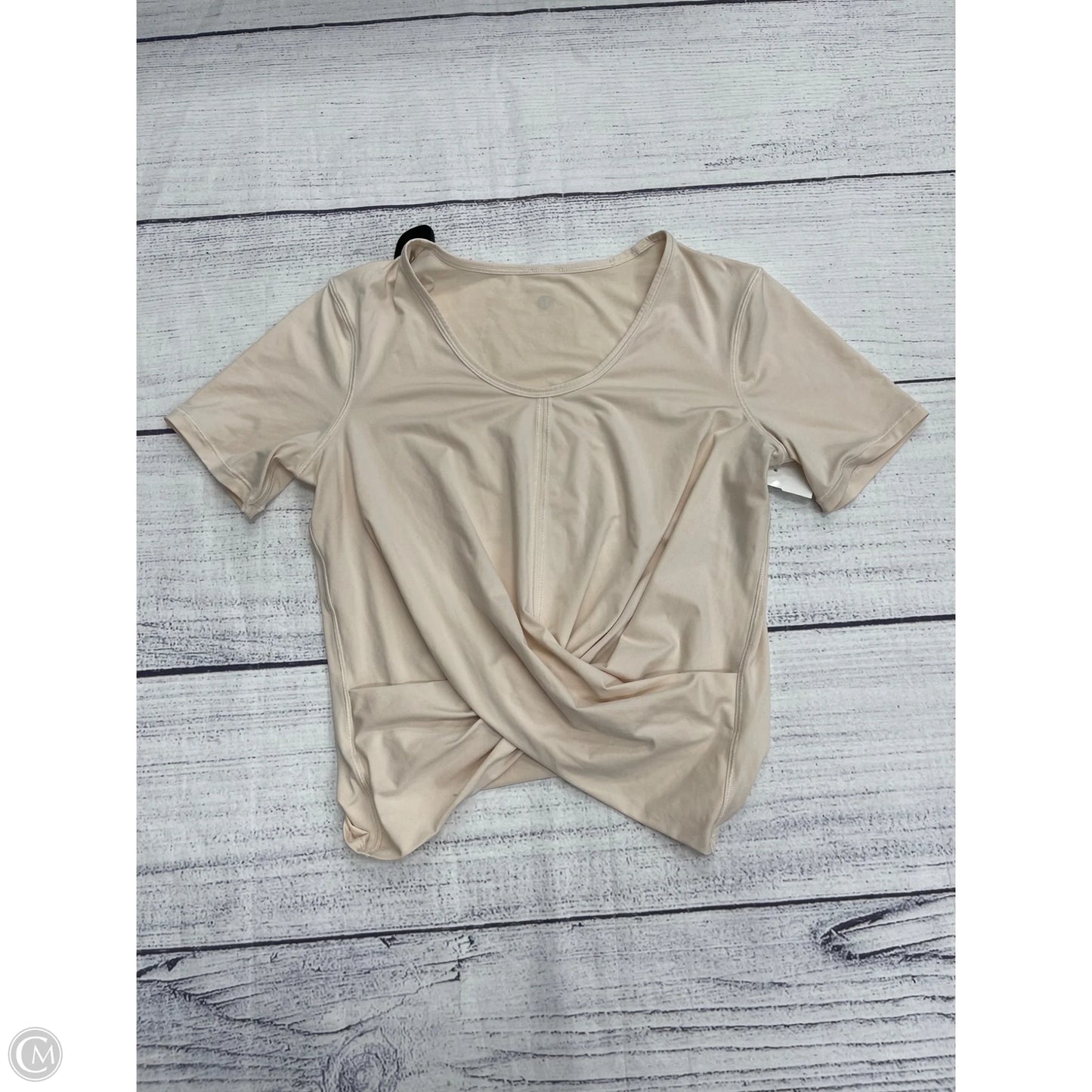 Athletic Top Short Sleeve By Lululemon In Cream, Size: S