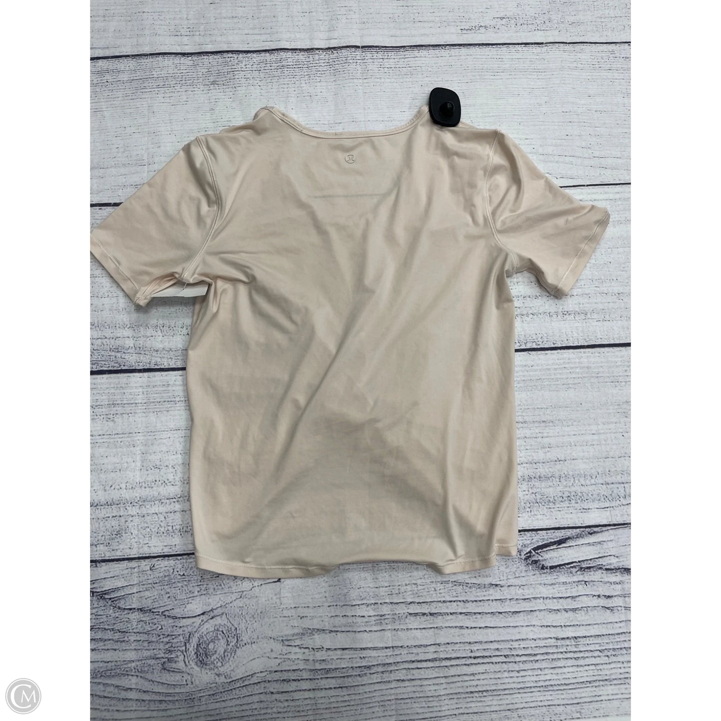 Athletic Top Short Sleeve By Lululemon In Cream, Size: S