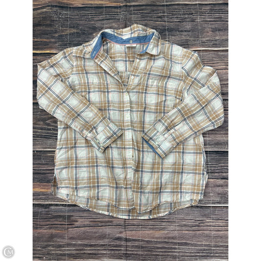 Top Long Sleeve By St Johns Bay In Brown, Size: Xlp