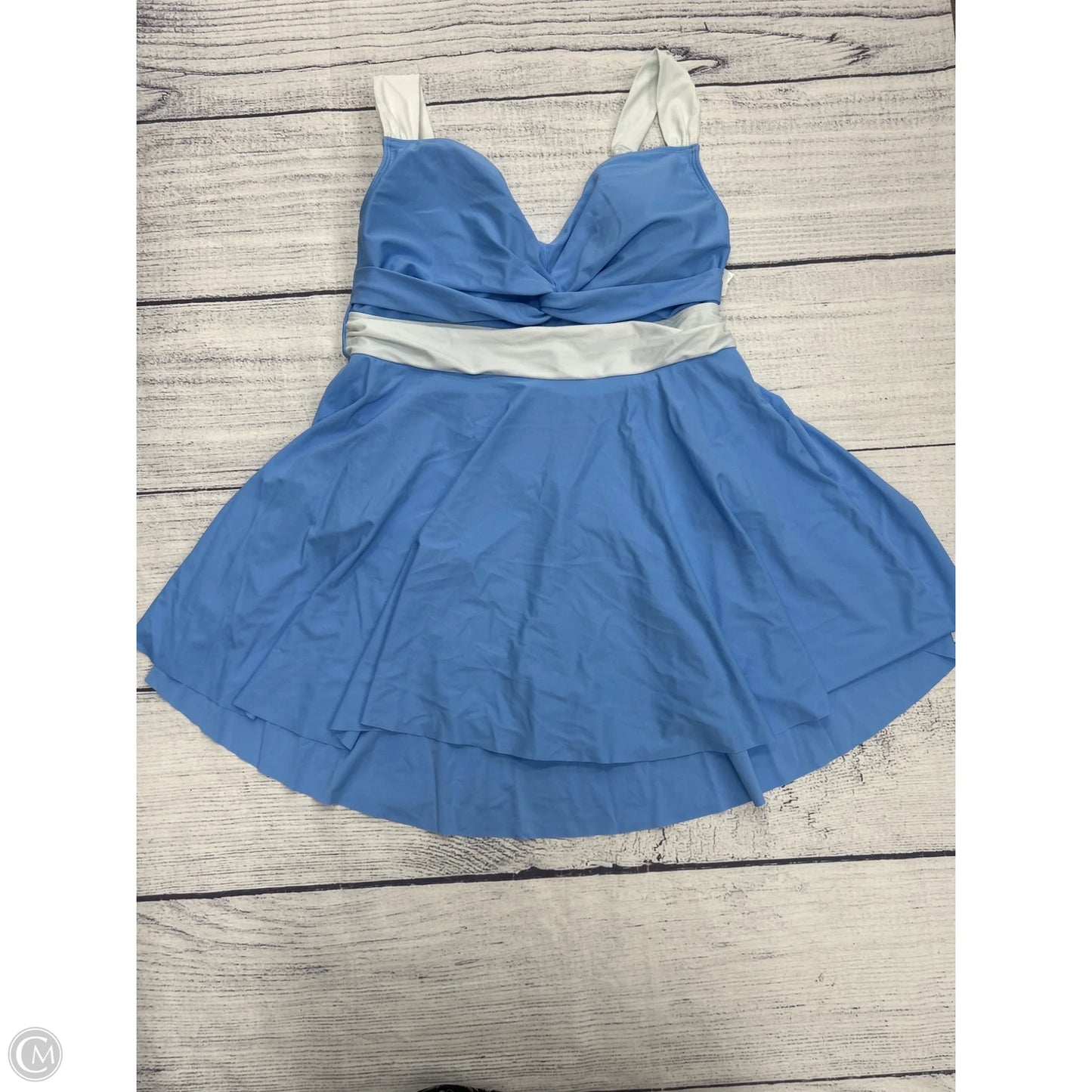 Swimsuit By Clothes Mentor In Blue & White, Size: 2x