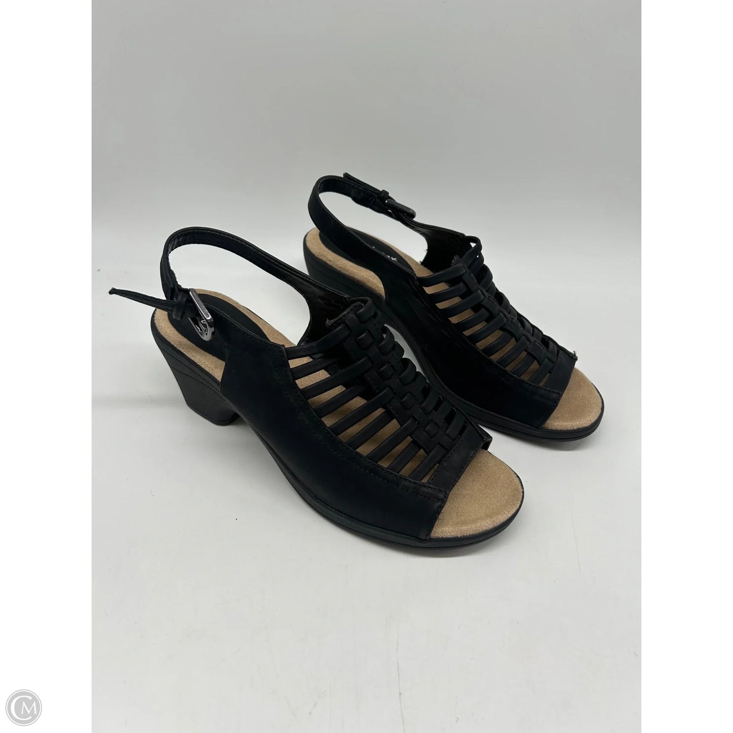 Sandals Heels Block By Easy Street In Black, Size: 9