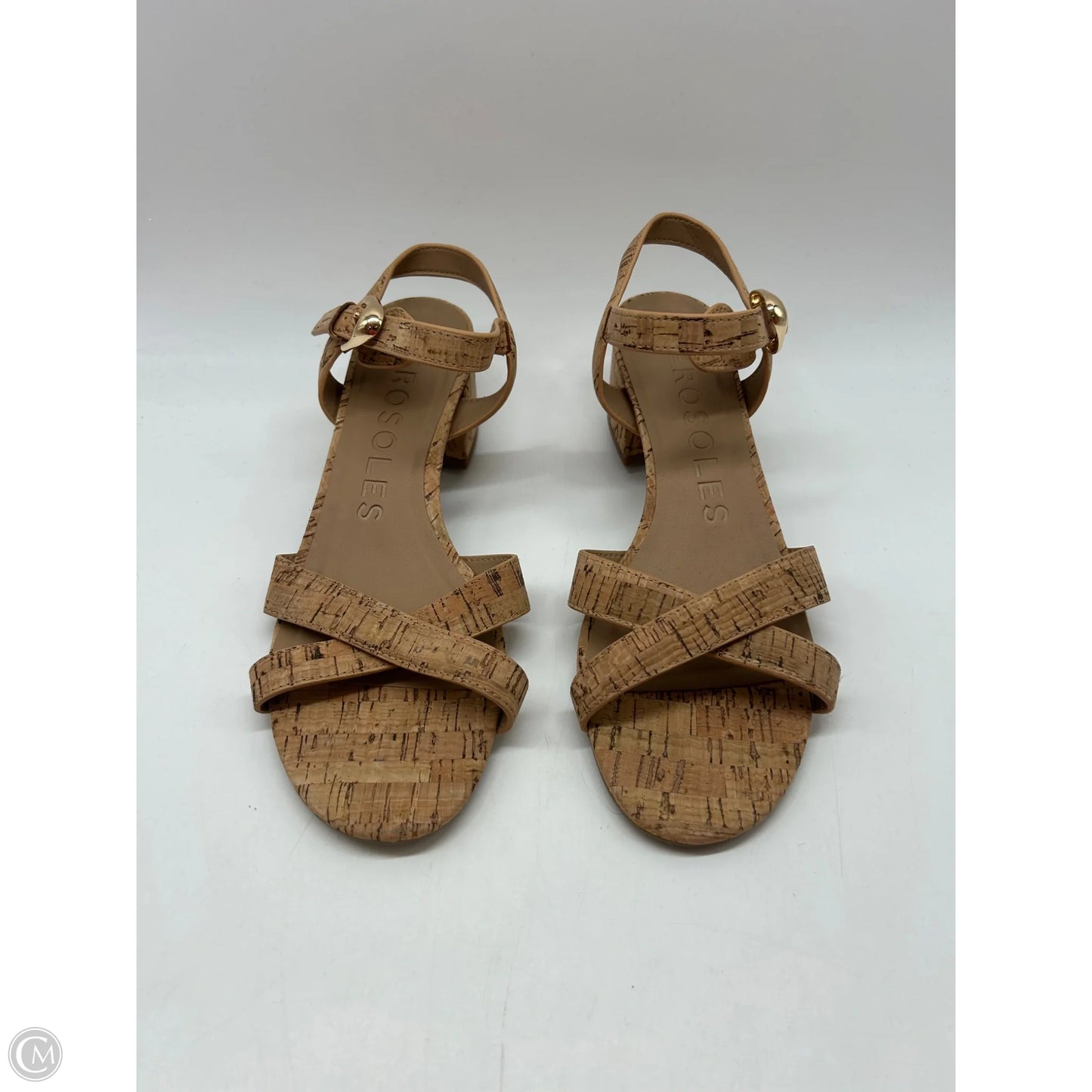 Sandals Heels Block By Aerosoles In Tan, Size: 9