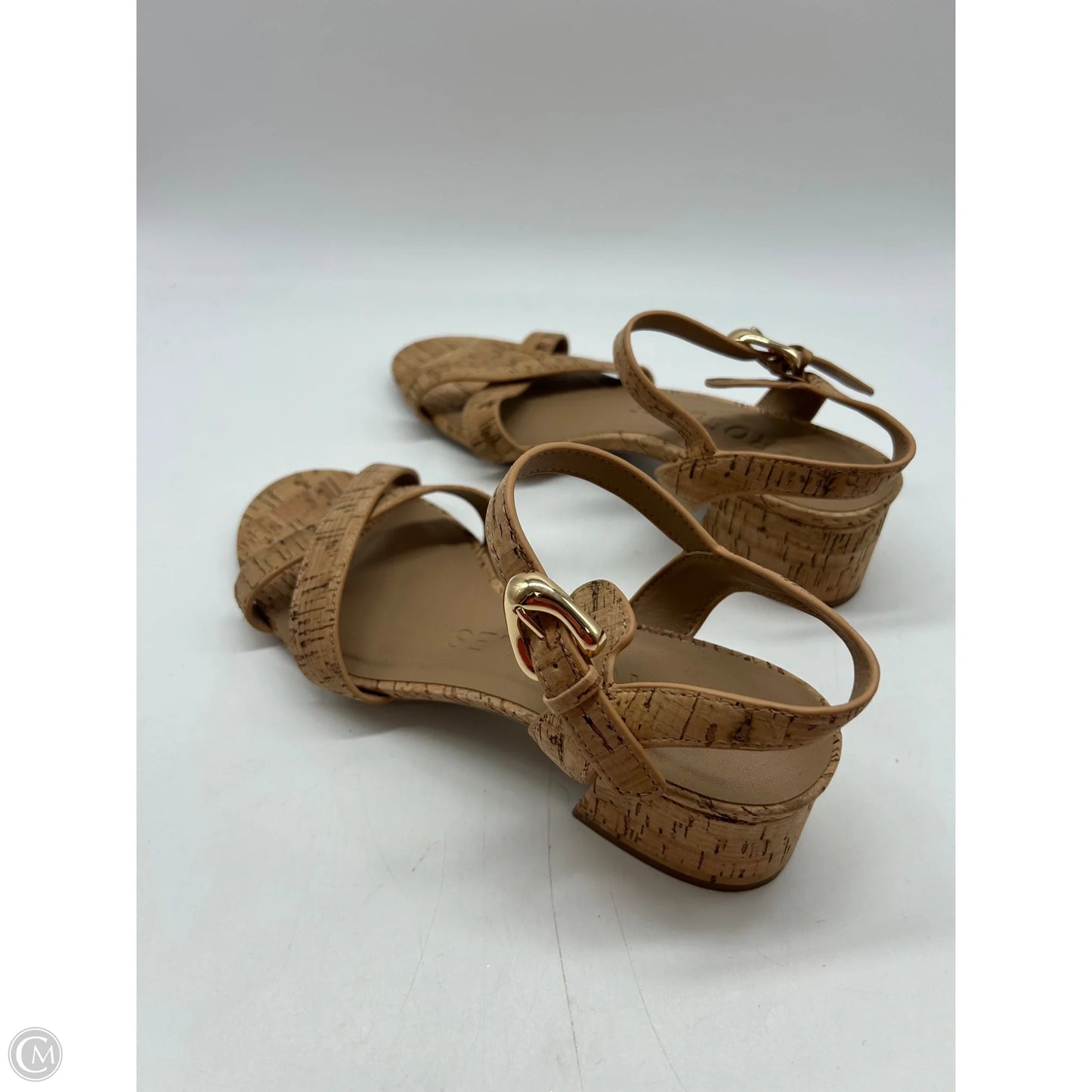 Sandals Heels Block By Aerosoles In Tan, Size: 9