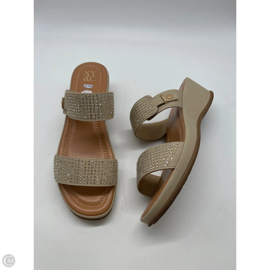 Sandals Heels Wedge By New York And Co In Tan, Size: 11