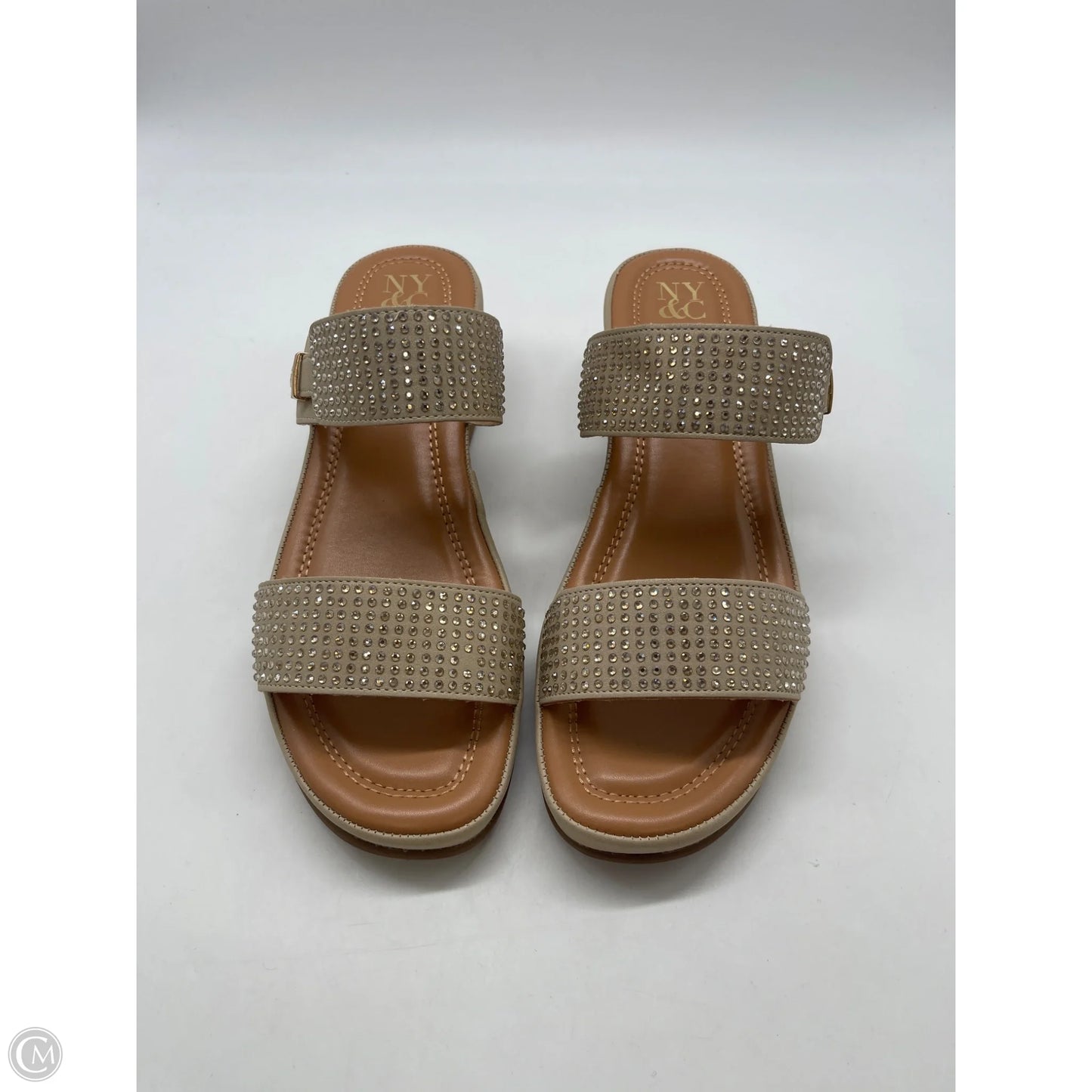 Sandals Heels Wedge By New York And Co In Tan, Size: 11