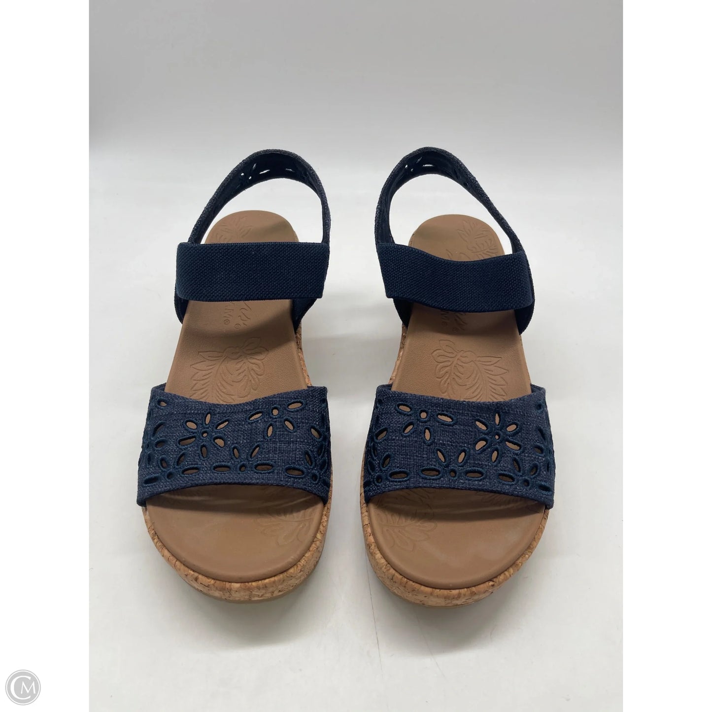 Sandals Heels Block By Skechers In Blue, Size: 8