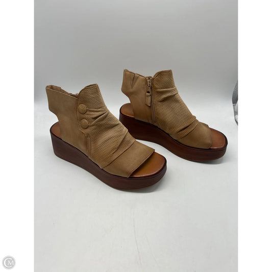 Sandals Heels Wedge By Miz Mooz In Tan, Size: 10.5