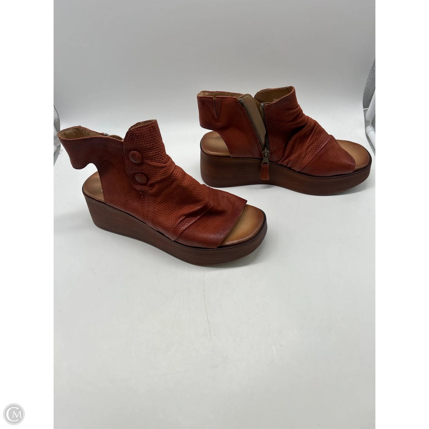 Sandals Heels Wedge By Miz Mooz In Red, Size: 10.5