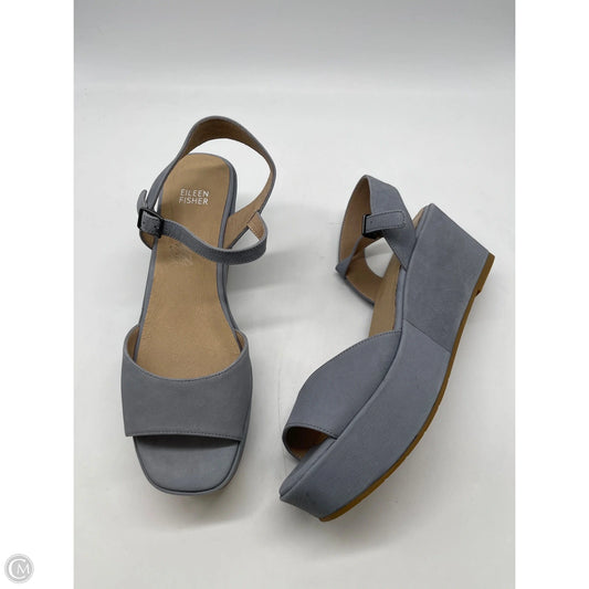 Sandals Heels Wedge By Eileen Fisher In Blue, Size: 10