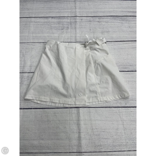 Athletic Skort By Lululemon In White, Size: 6