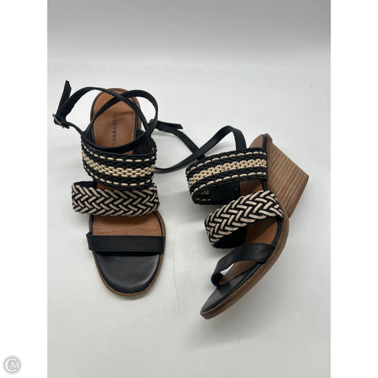 Sandals Heels Block By Lucky Brand In Black, Size: 9.5
