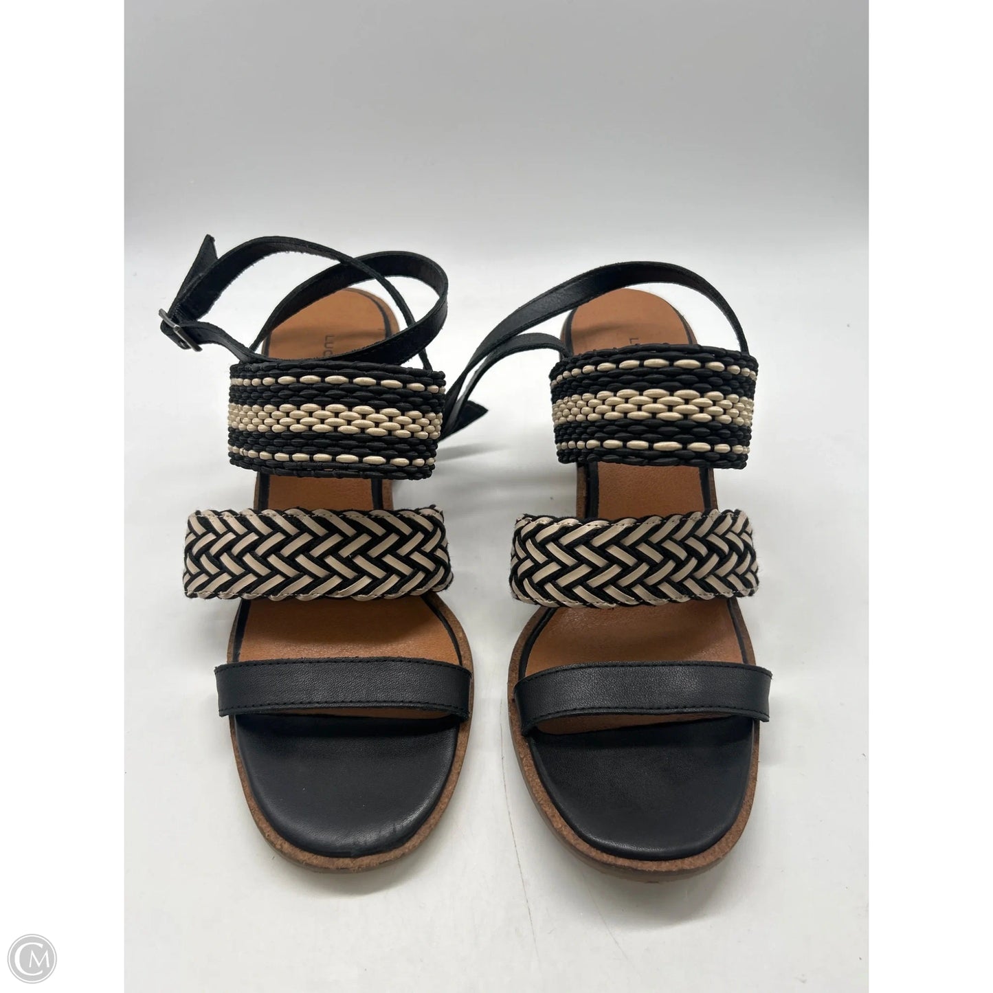 Sandals Heels Block By Lucky Brand In Black, Size: 9.5