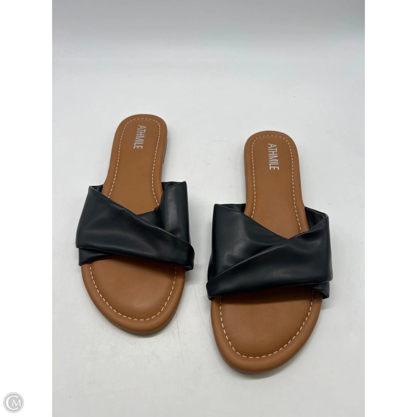 Sandals Flats By Clothes Mentor In Black, Size: 9