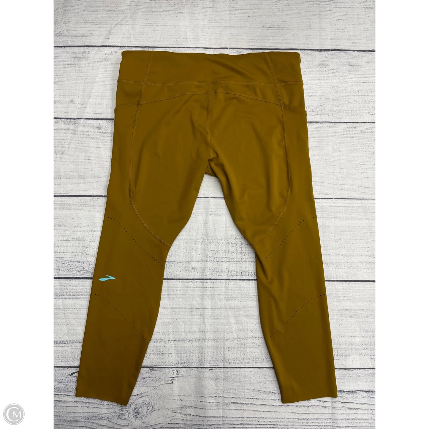 Athletic Leggings By Brooks In Yellow, Size: 1x