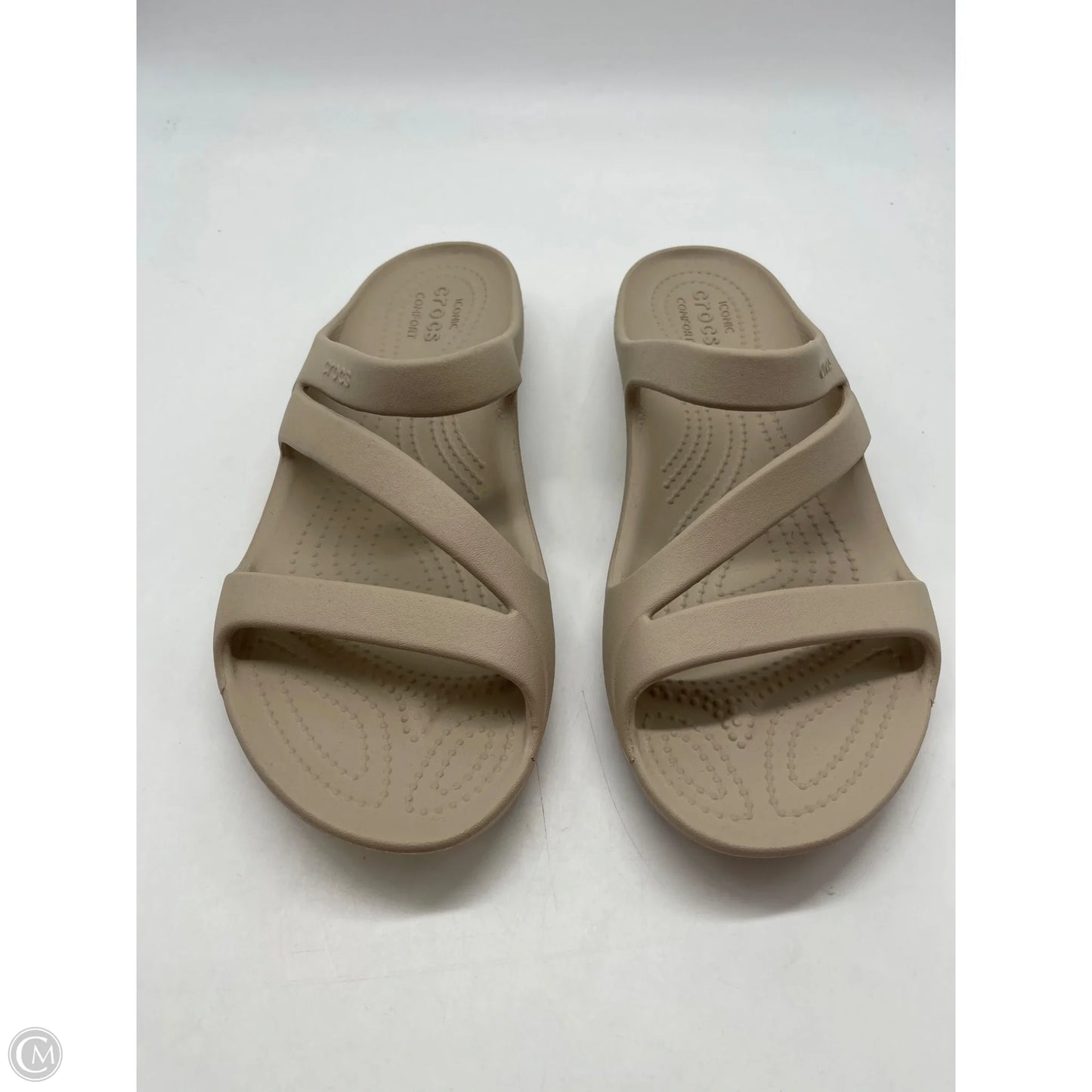 Sandals Flats By Crocs In Tan, Size: 9