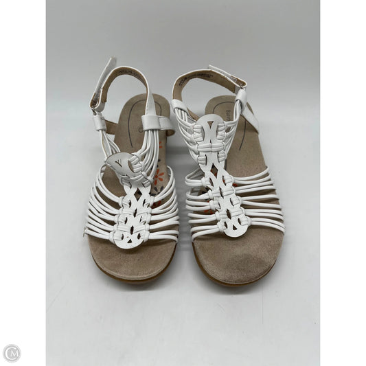 Sandals Heels Wedge By Bare Traps In White, Size: 8