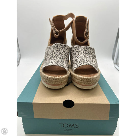 Sandals Heels Wedge By Toms In Animal Print, Size: 6