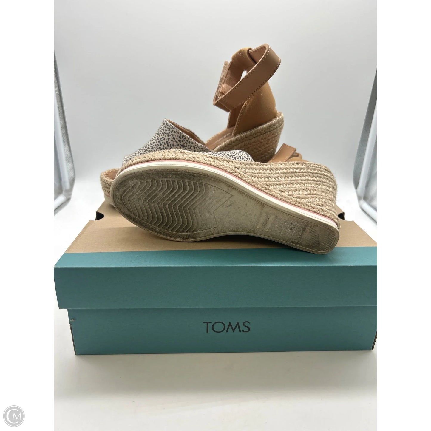 Sandals Heels Wedge By Toms In Animal Print, Size: 6