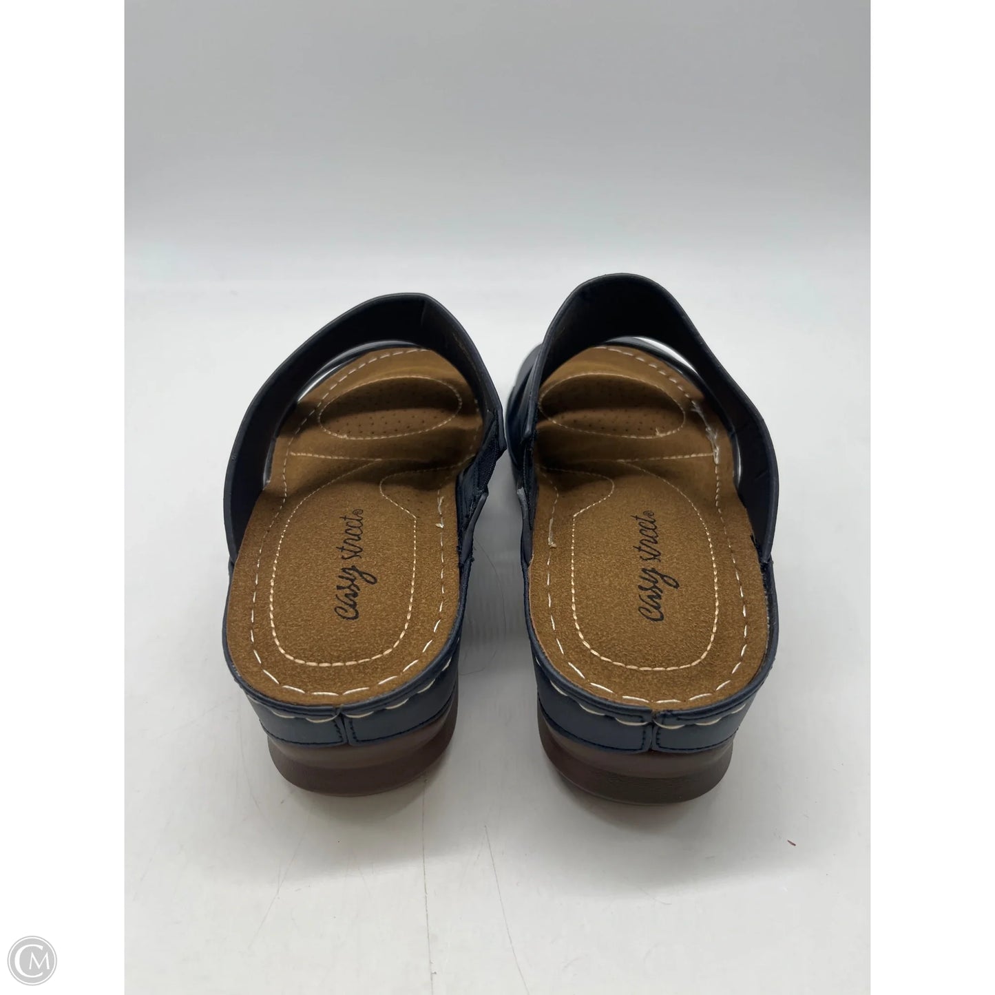 Sandals Heels Wedge By Easy Street In Blue, Size: 7