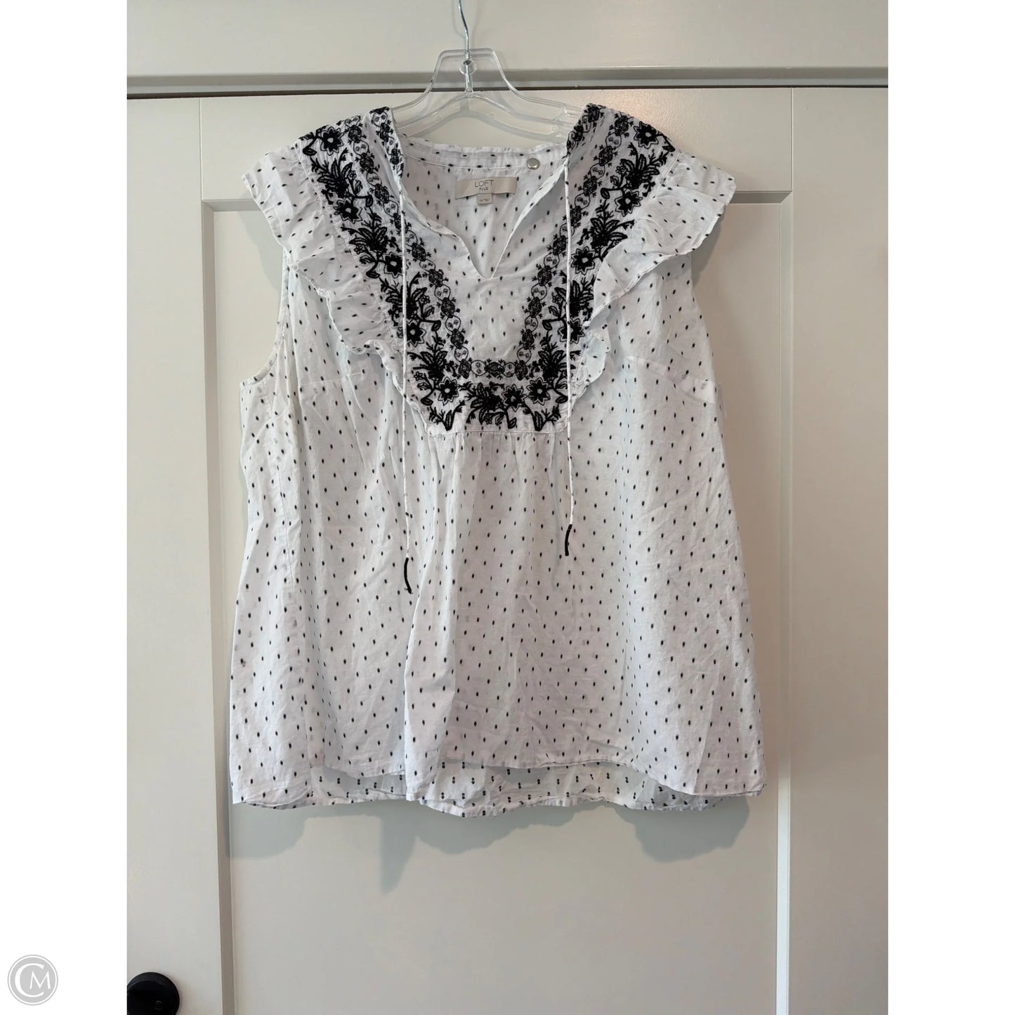 Top Sleeveless By Loft In White, Size: 20