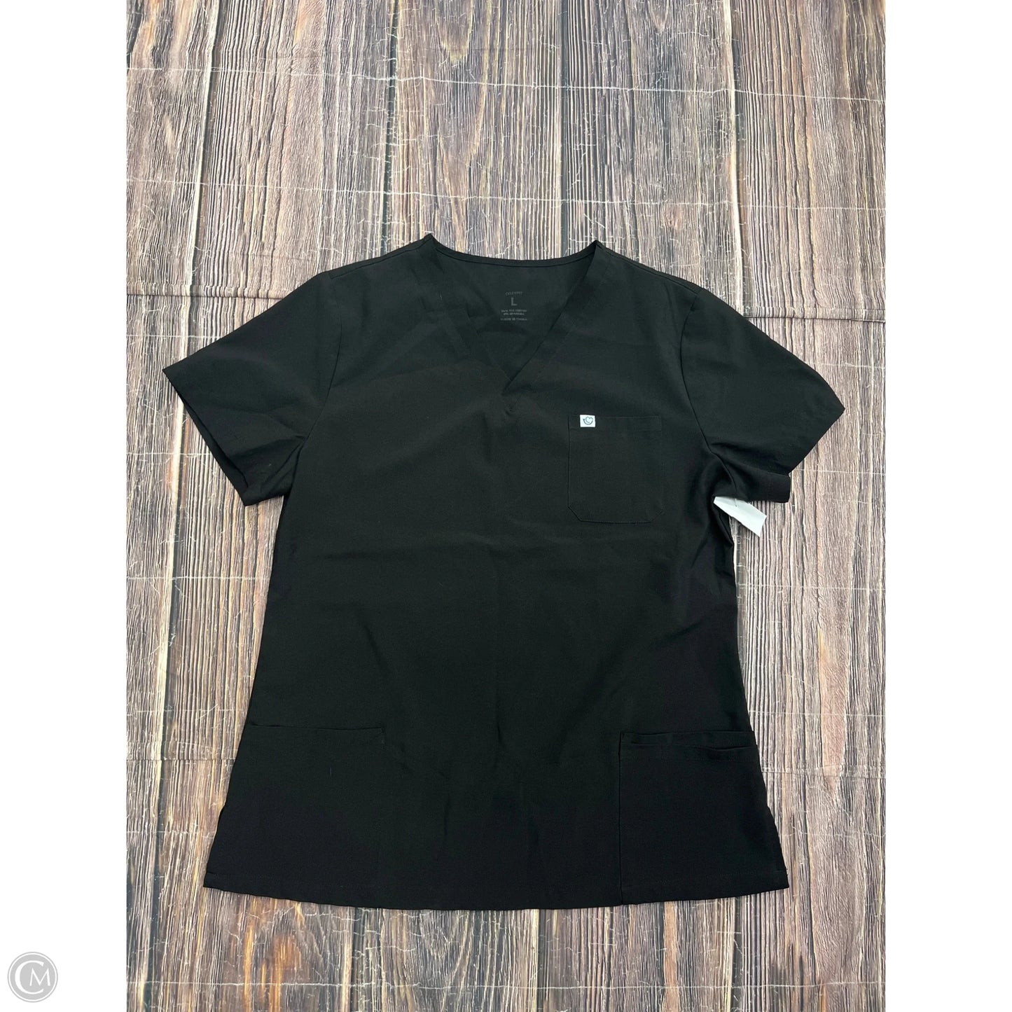 Top Short Sleeve By Clothes Mentor In Black, Size: L