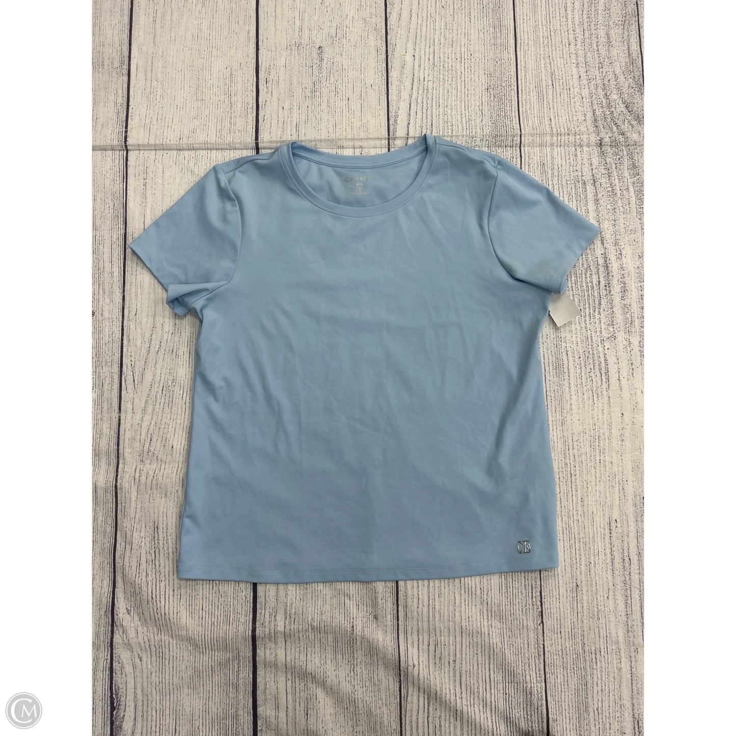 Top Short Sleeve Basic By Calvin Klein In Blue, Size: M