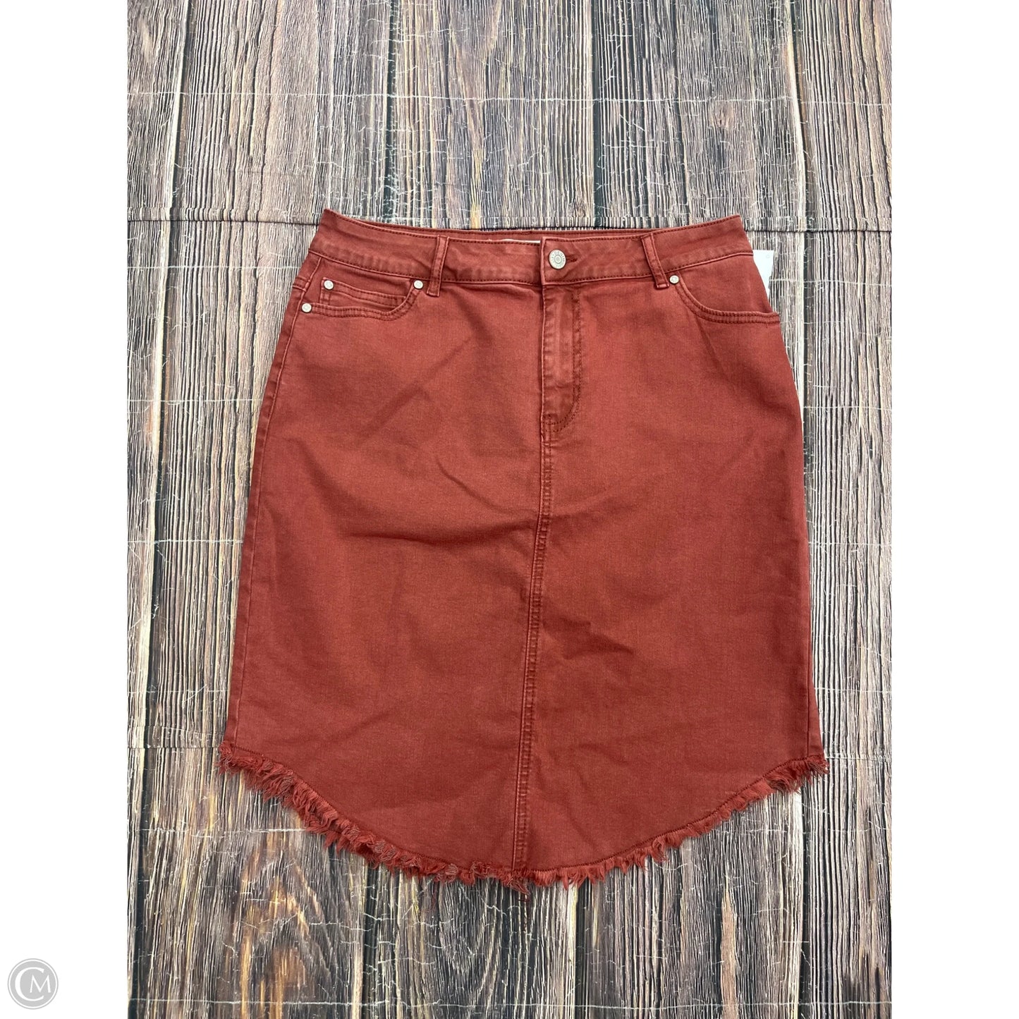 Skirt Mini & Short By Cato In Red Denim, Size: 10
