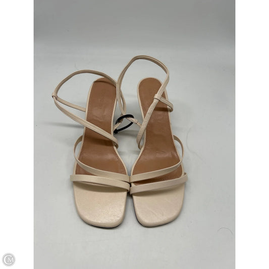 Sandals Heels Kitten By Cmb In Cream, Size: 8.5