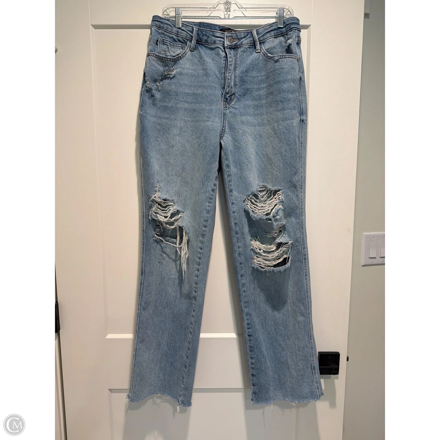 Jeans Straight By Judy Blue In Blue Denim, Size: 12