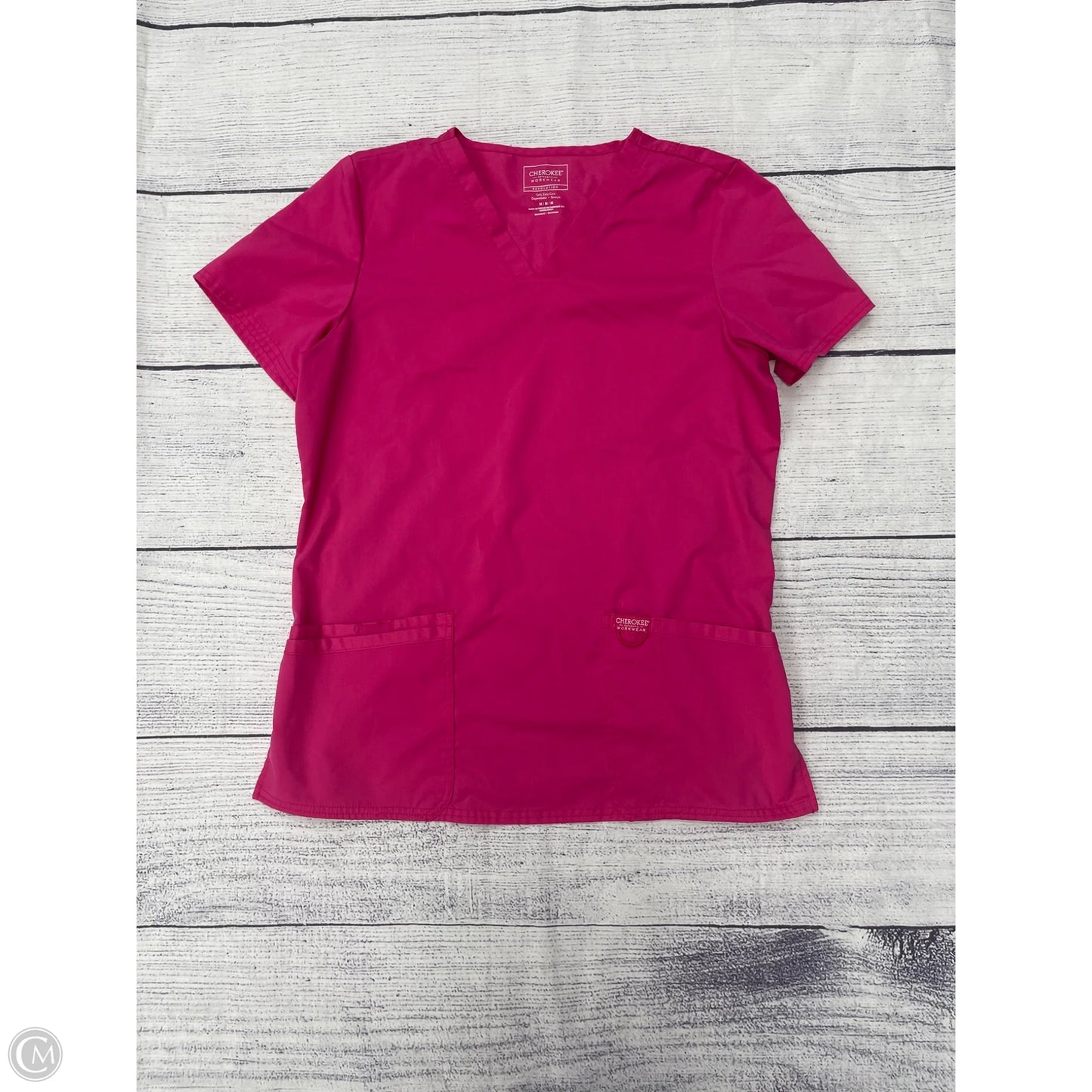 Top Short Sleeve By Cherokee In Pink, Size: M