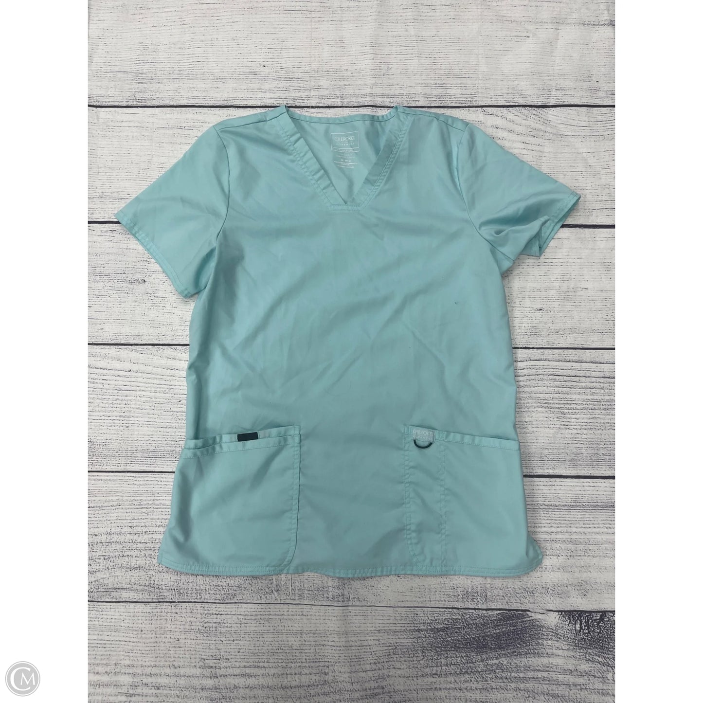 Top Short Sleeve By Cherokee In Blue, Size: M