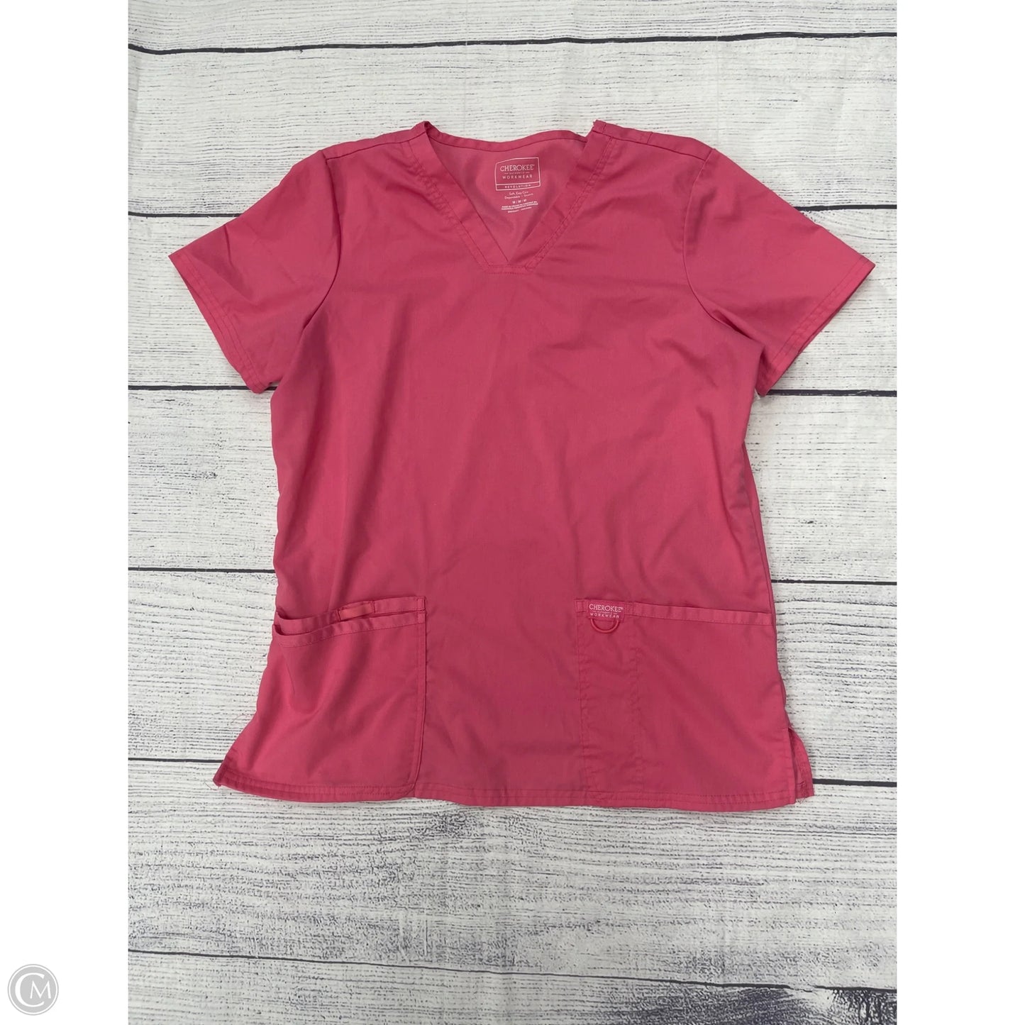 Top Short Sleeve By Cherokee In Pink, Size: M