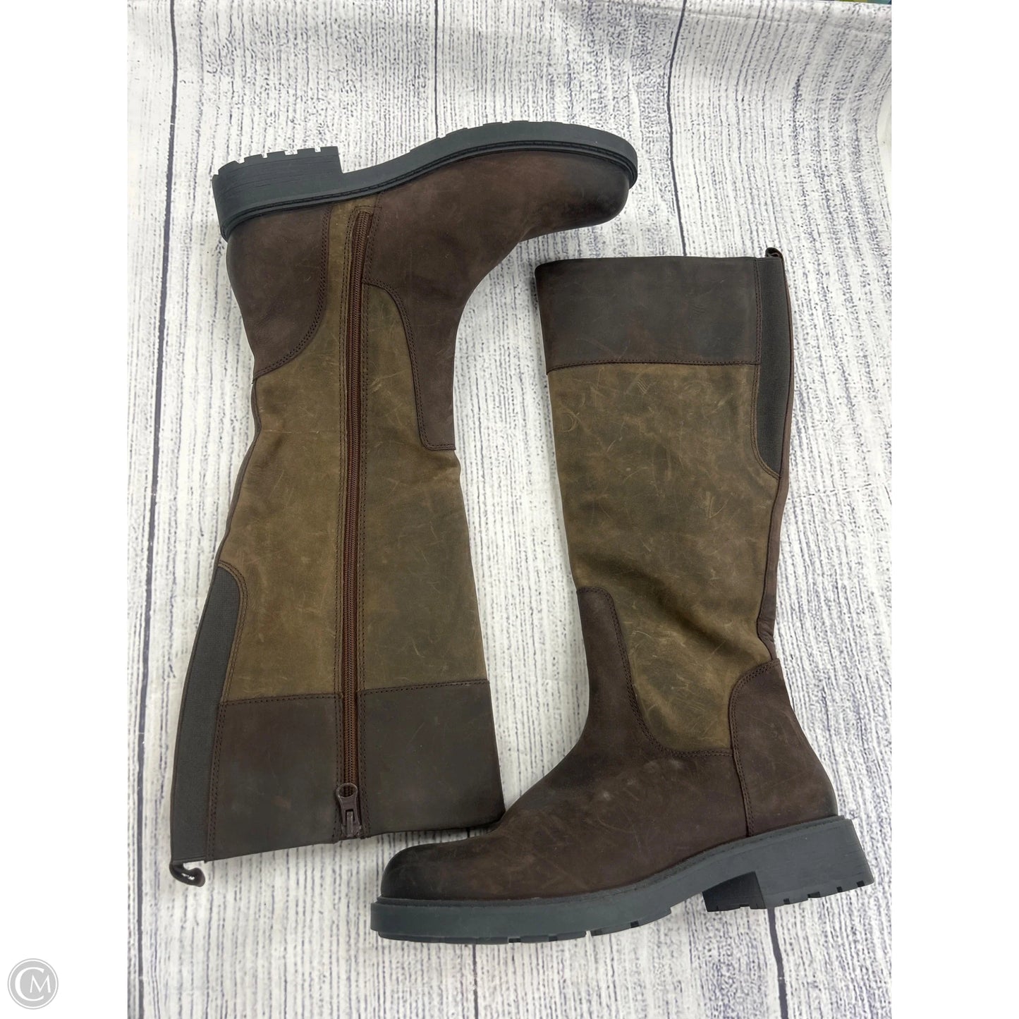 Boots Knee Flats By Clarks In Brown, Size: 9.5