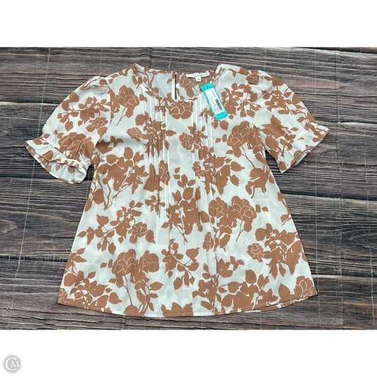 Top Short Sleeve By Clothes Mentor In Pink & White, Size: M