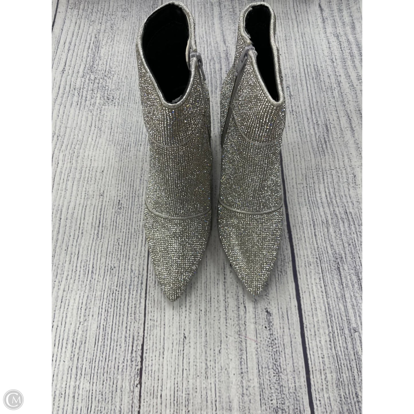 Boots Ankle Heels By A New Day In Silver, Size: 8