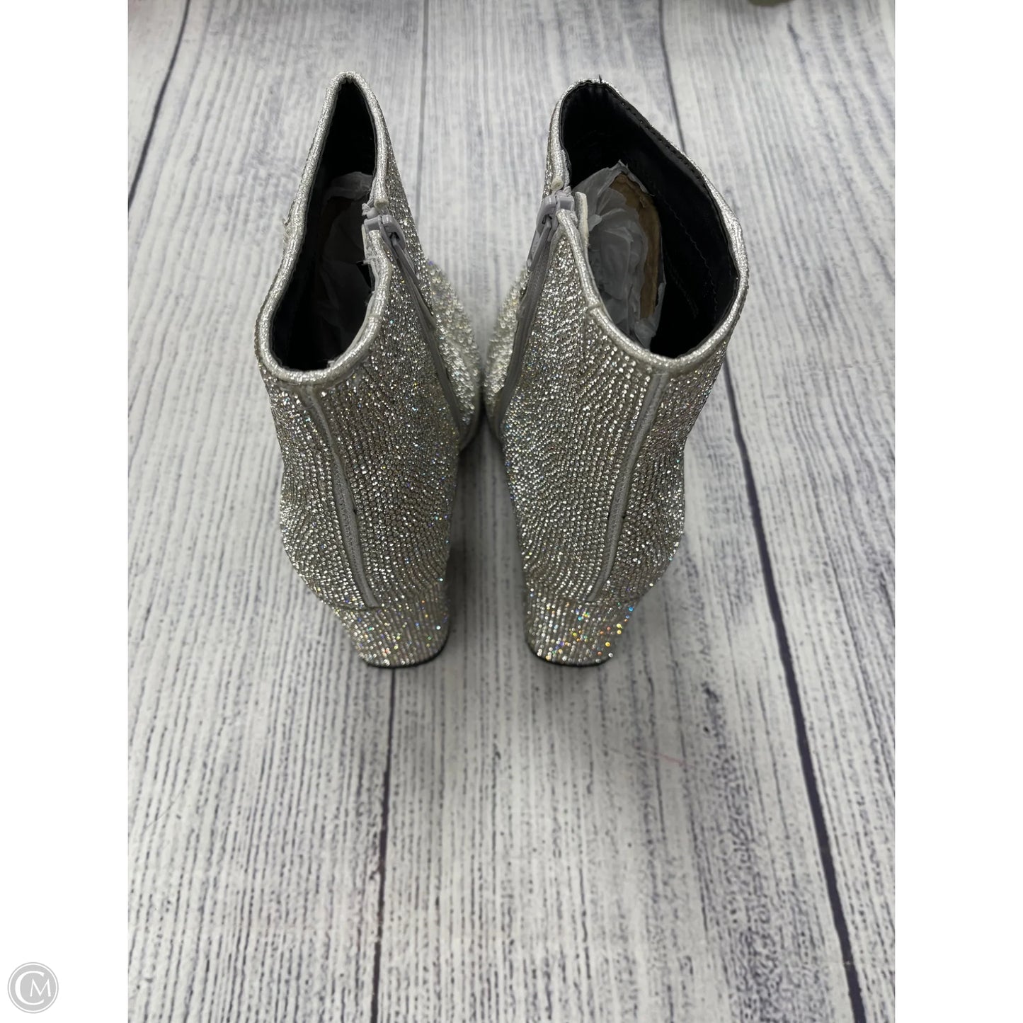 Boots Ankle Heels By A New Day In Silver, Size: 8