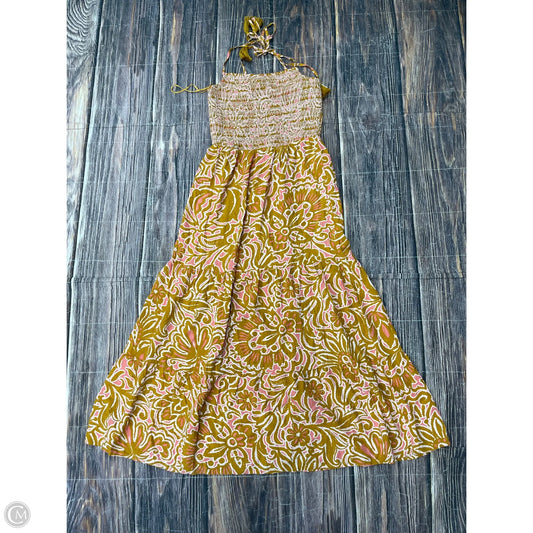 Dress Casual Maxi By Patrons Of Peace In Pink & Yellow, Size: M