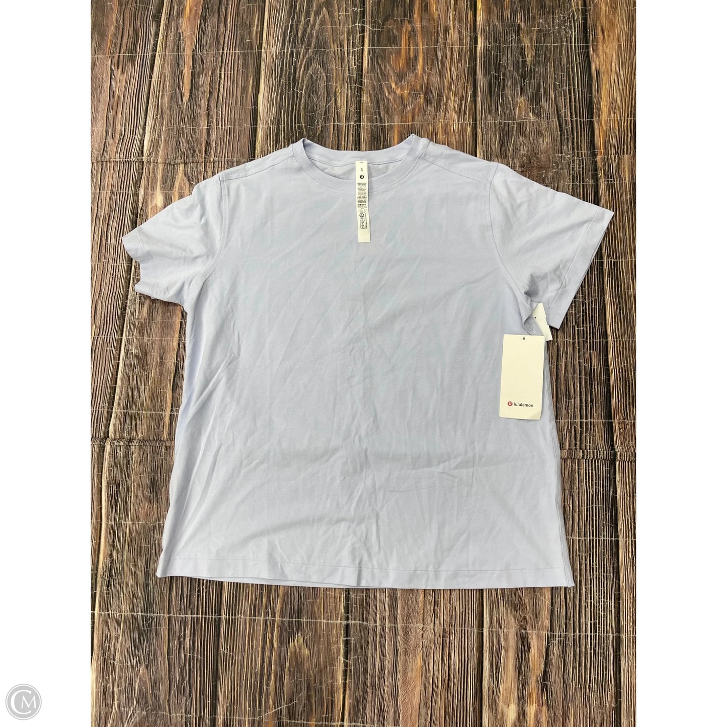 Athletic Top Short Sleeve By Lululemon In Blue, Size: Xl