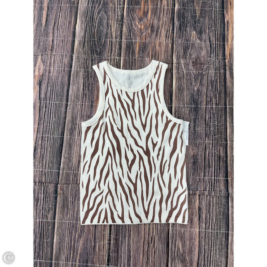 Tank Top By Clothes Mentor In Brown & White, Size: L