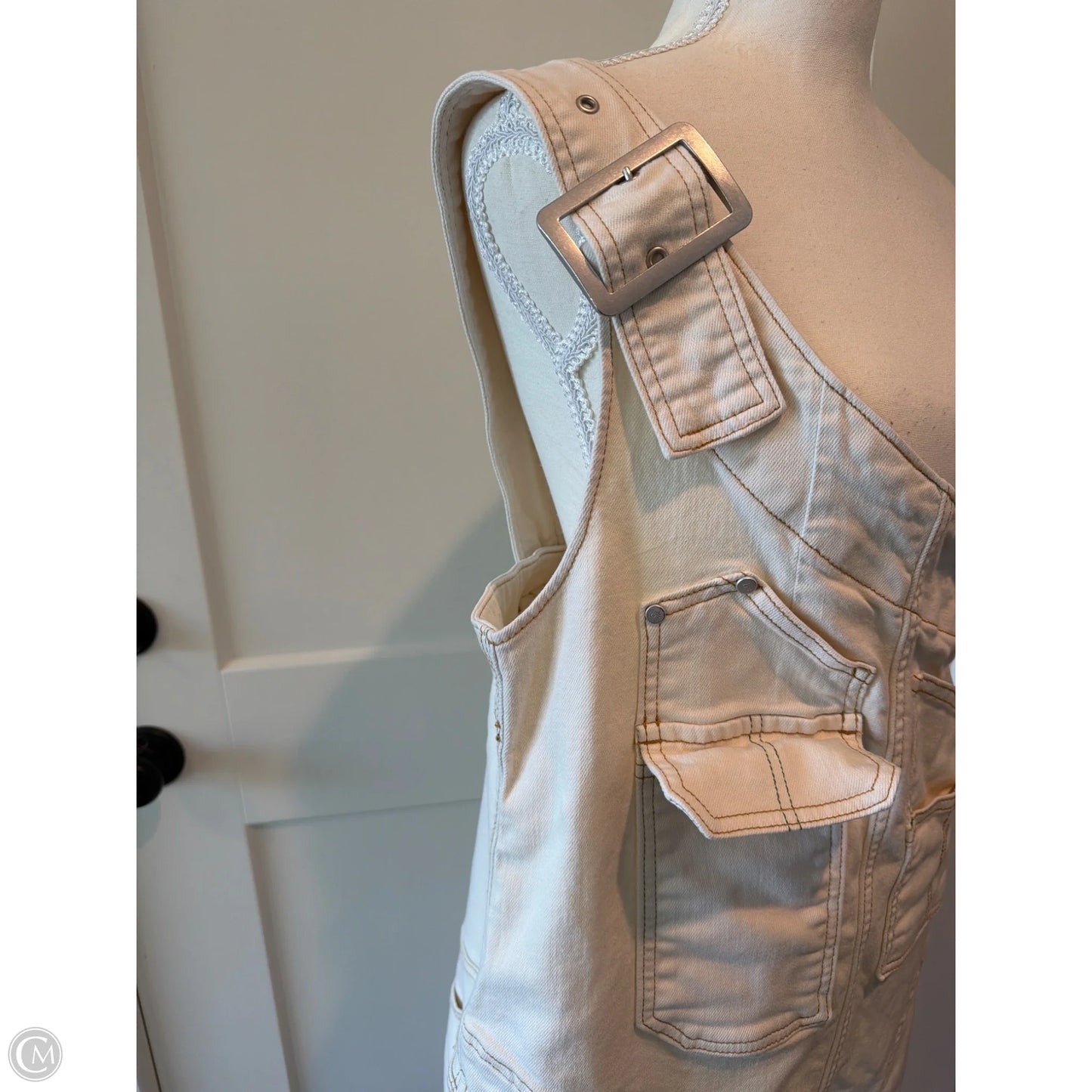 Overalls By Pilcro In Cream Denim, Size: M