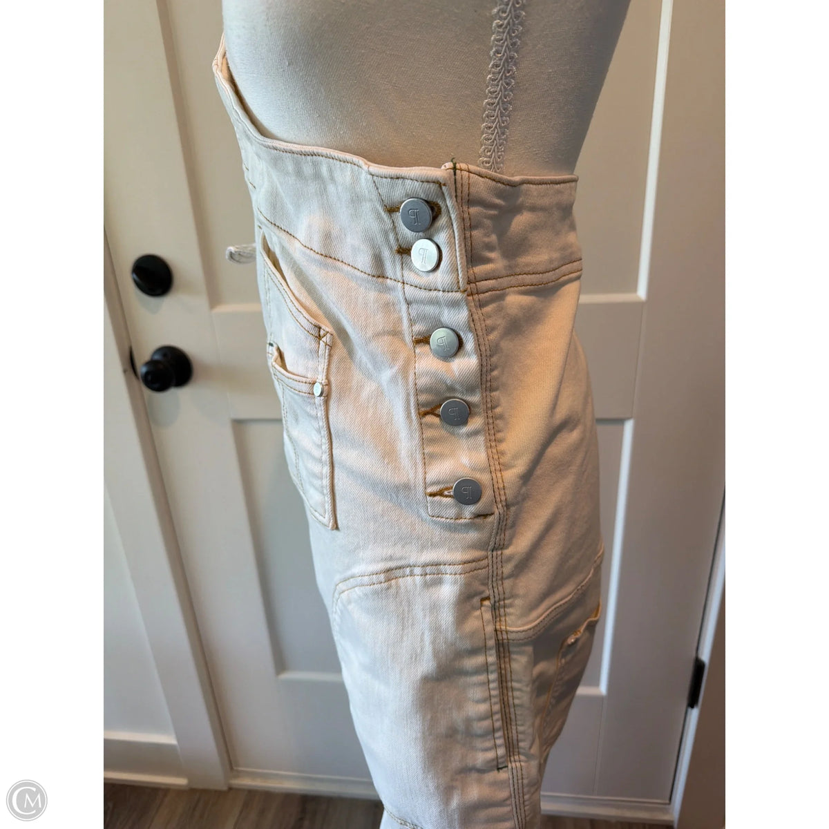 Overalls By Pilcro In Cream Denim, Size: M