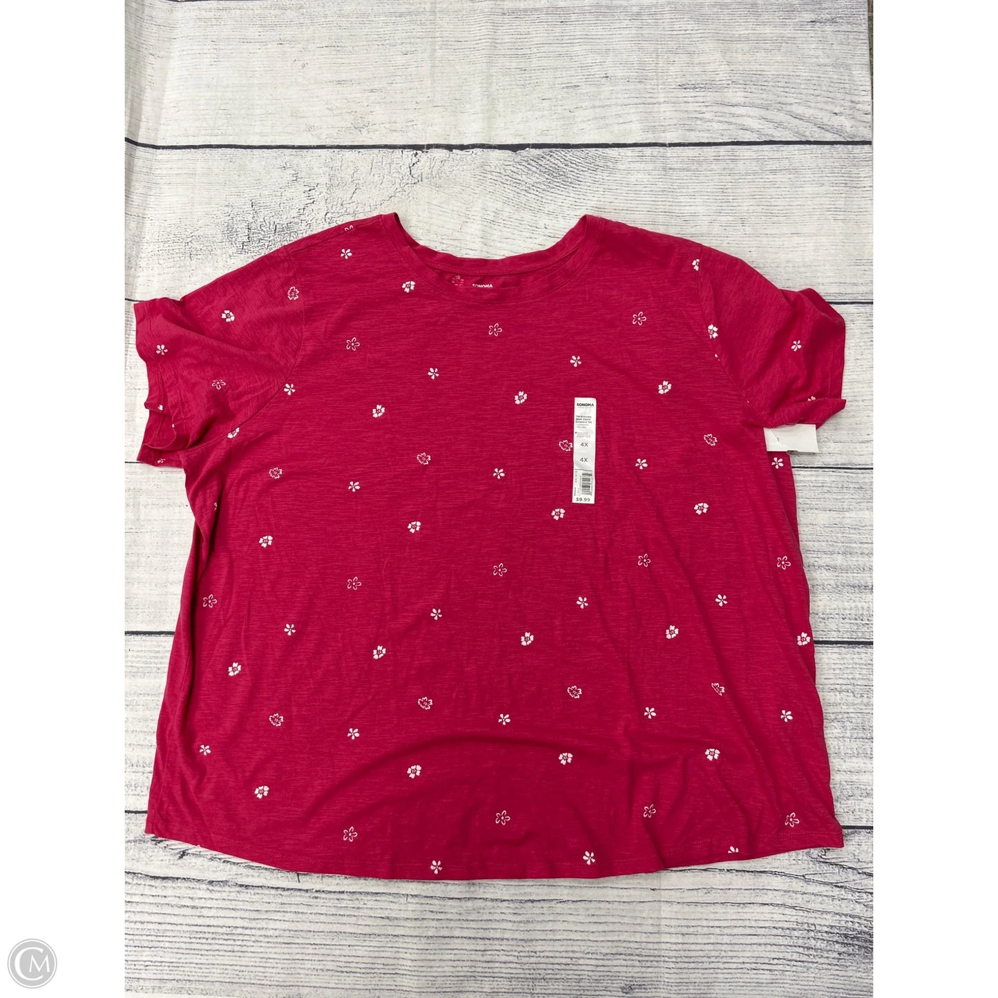 Top Short Sleeve Basic By Sonoma In Pink, Size: 4x