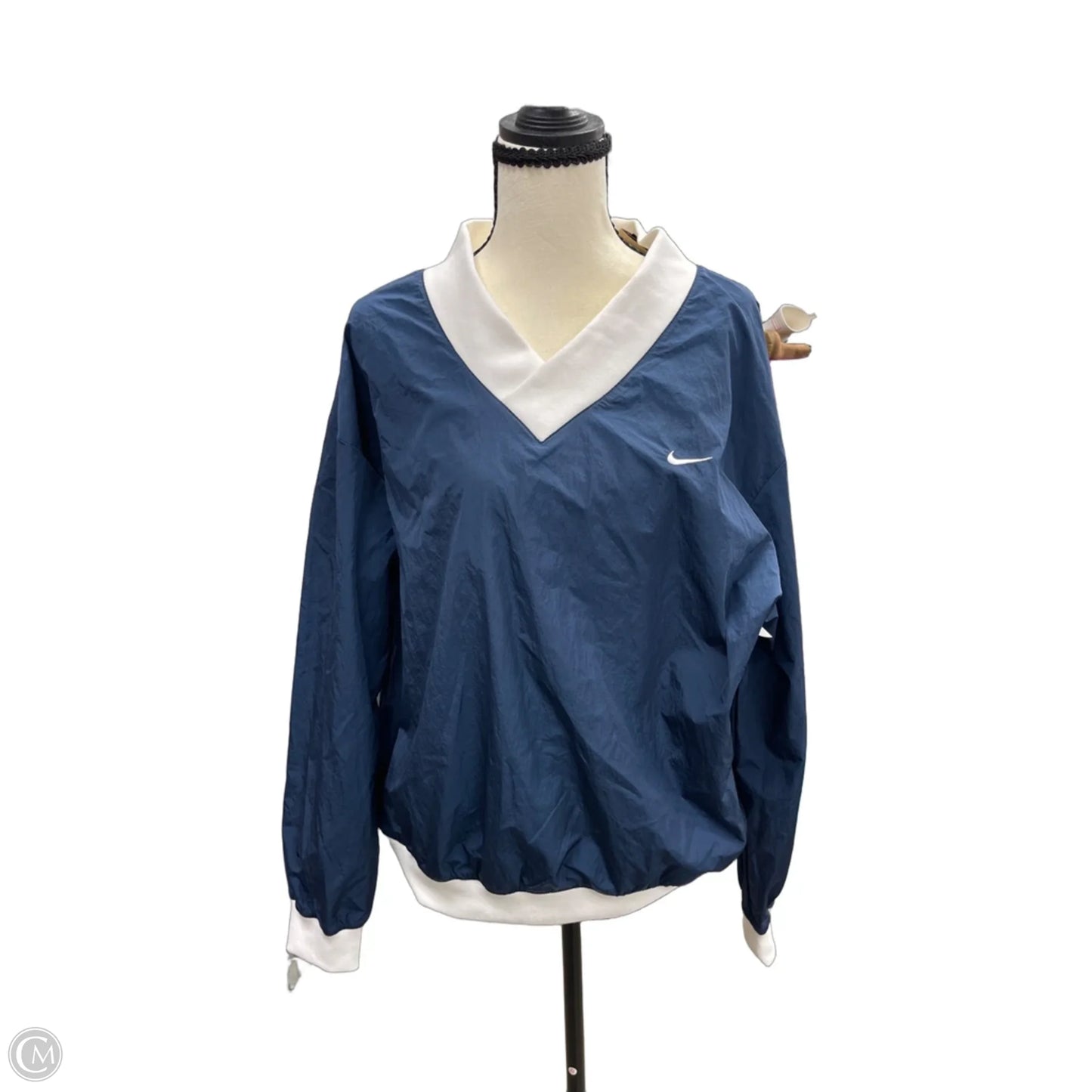 Jacket Windbreaker By Nike In Blue, Size: M